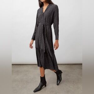 Rails Beatrice Dress in Charcoal Batik Cheetah Size L
